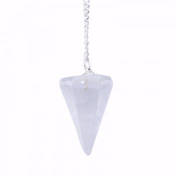 CLEAR QUARTZ HEXAGON PENDULUM