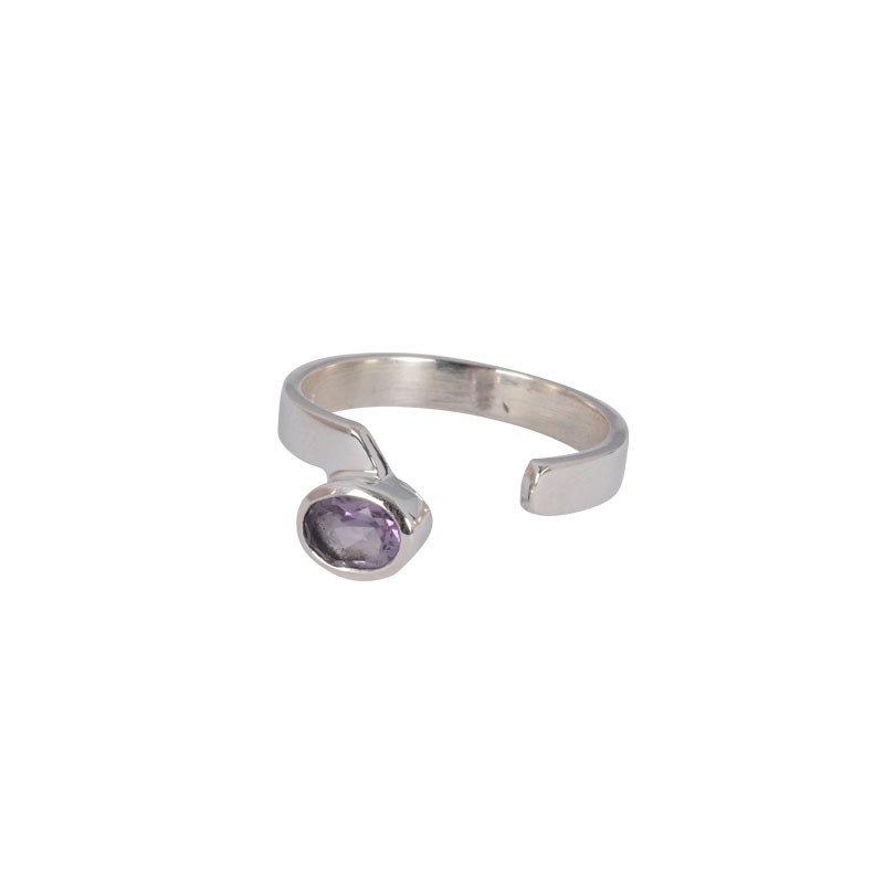 AMETHYST OPEN SHANK RING