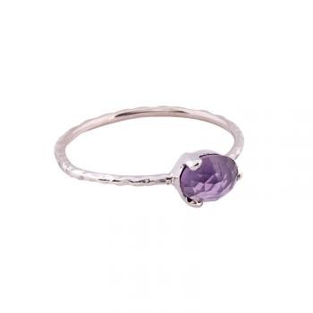 3 PRONG SOLITAIRE AMETHYST RING