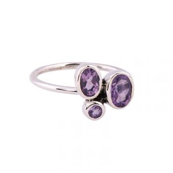 3 STONE AMETHYST RING