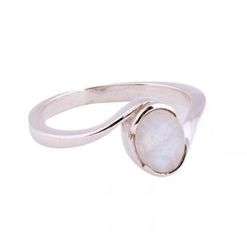 SOLITAIRE BYPASS SHANK MOONSTONE RING