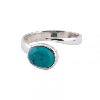 SPIRAL OPEN SHANK TURQUOISE RING