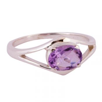 4 PRONG SPLIT SHANK AMETHYST RING