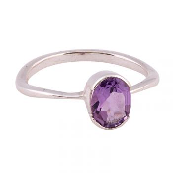 OVAL CLOSED SETTING AMETHYST RING