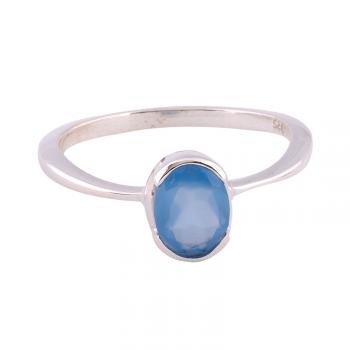 OVAL CLOSED SETTING CHALCEDONY RING