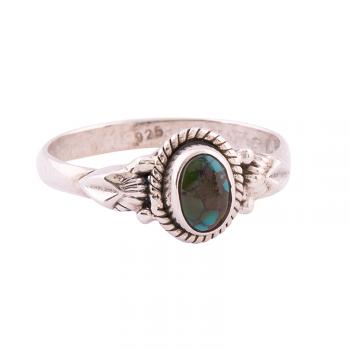 OVAL LEAF SIDE TURQUOISE RING