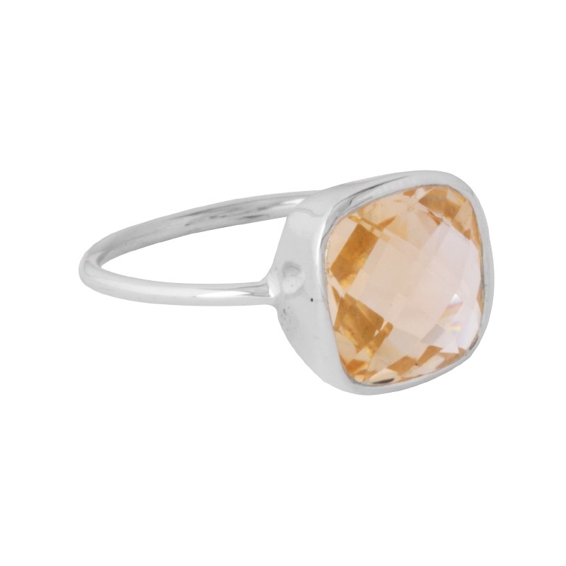 4 PRONG ONE SIDED SHANK CITRINE RING