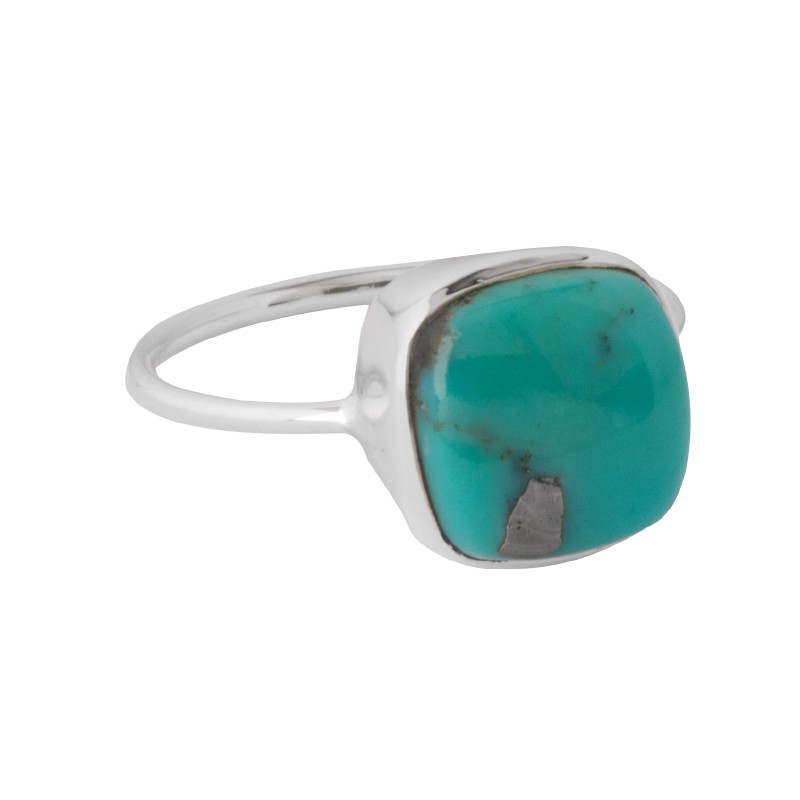 LARGE SQUARE STONE TURQUOISE RING