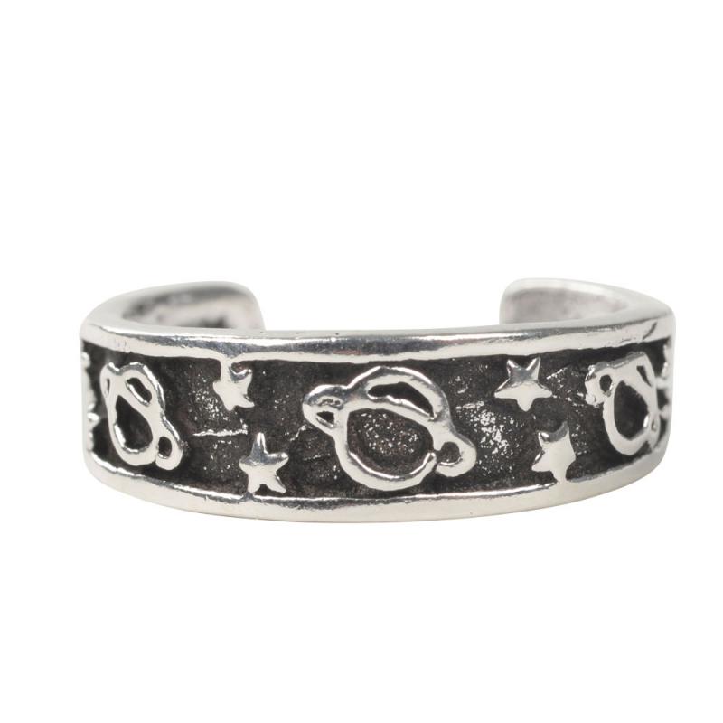 SILVER BAND SATURN TOE RING