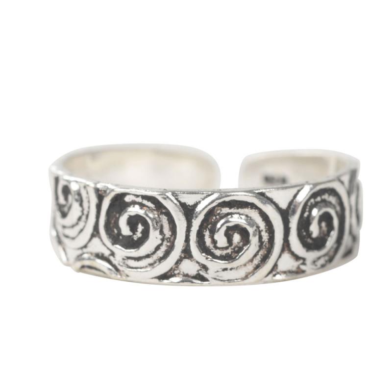 SILVER HALF SWIRLS TOE RING