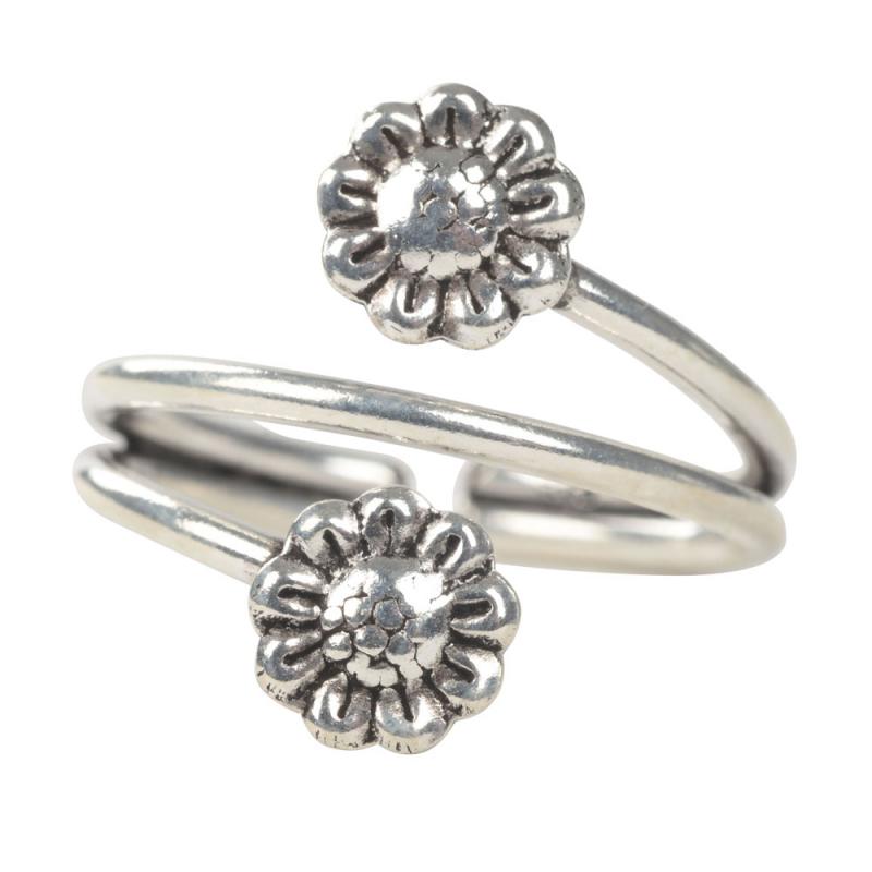 SILVER SUNFLOWER TOE RING