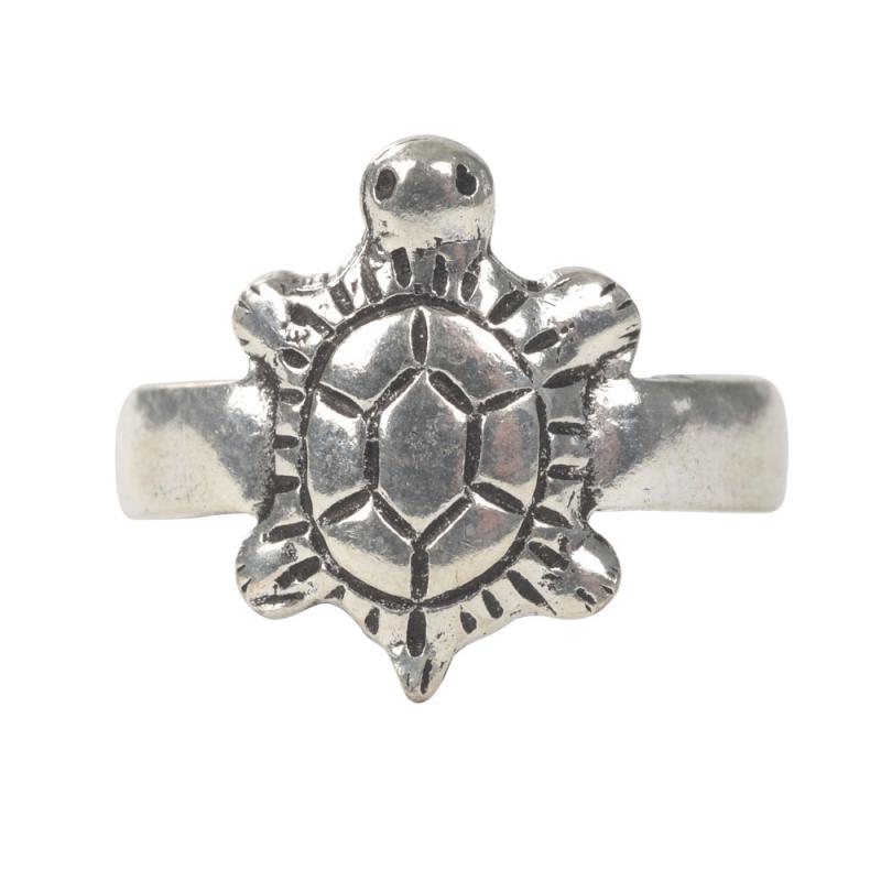 SILVER TURTLE TOE RING