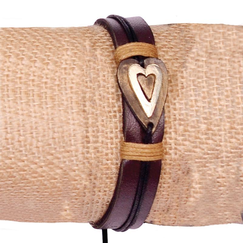 HEART LEATHER BRACELET