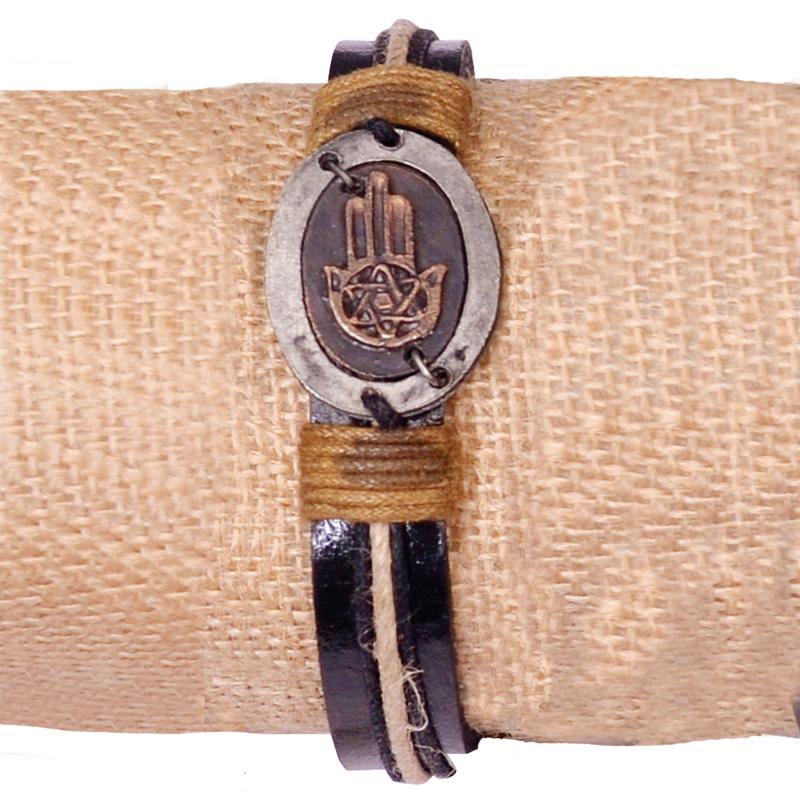 HAMSA LEATHER BRACELET