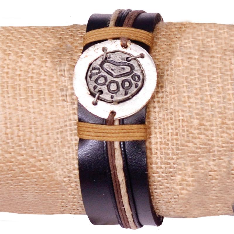 PAW PRINT LEATHER BRACELET