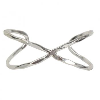 SILVER BANGLE X SHAPE