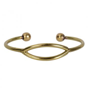 GOLD BANGLE WITH OVAL INSERT