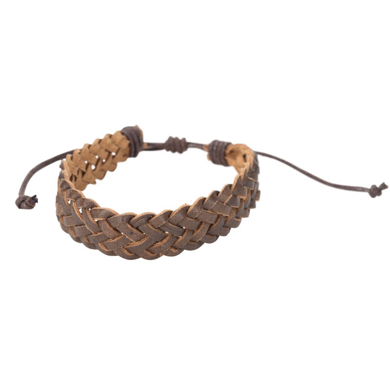 BROWN THICK LEATHER BRACELET