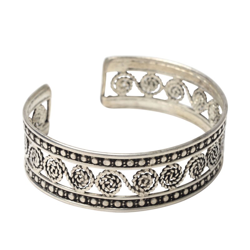 SILVER CUTOUT CUFF BRACELET