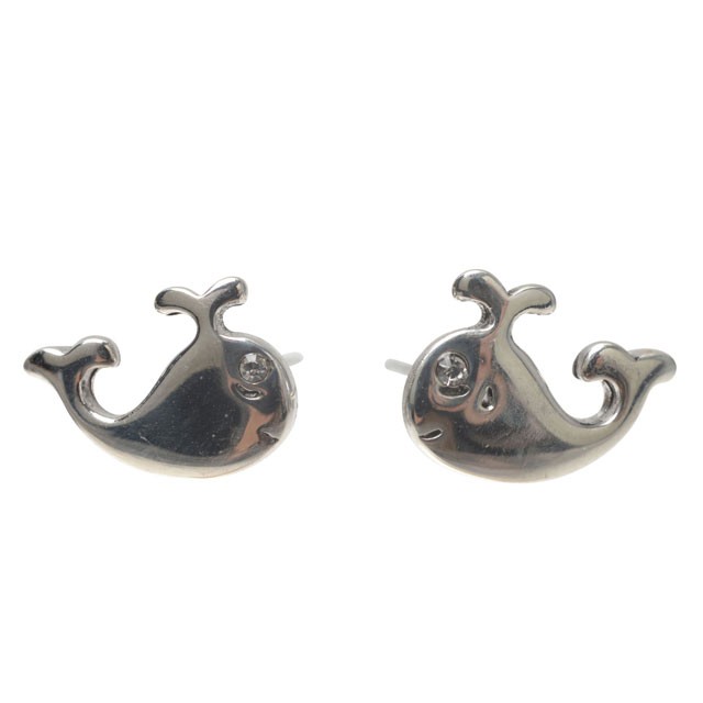 WHALE SILVER STUDS