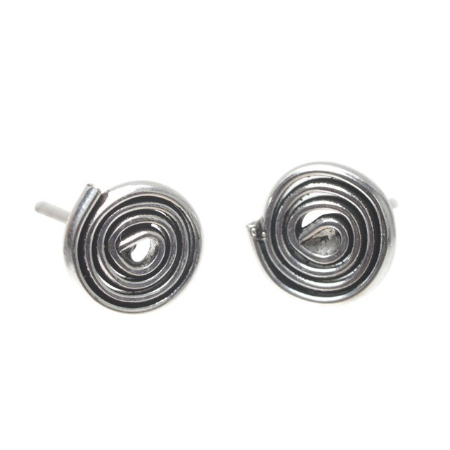 SWIRL SILVER STUDS