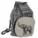 BLACK & WHITE CONVERTIBLE BACKPACK / ELEPHANT