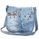 RECYCLED JEAN MATERIAL MESSENGER BAG