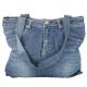 RECYCLED JEAN TOTE BAG WITH ZIPPER CLOSURE