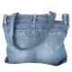 RECYCLED JEAN TOTE BAG WITH ZIPPER CLOSURE 1