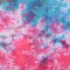 TIE DYE PINK/TEAL HALF SIZE BANDANA 1