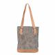 BROWN CANVAS WITH BLACK FLORAL PRINT SHOULDER BAG 3