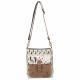 DEER PRINT CANVAS SHOULDER BAG WITH COWHIDE POCKET 3