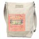 COFFEE PRINT CANVAS CROSSBODY BAG WITH FRONT AND BACK POCKET