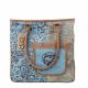 BLUE AND BROWN WITH FISH CANVAS TOTE