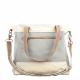 GREY AND CREAM MIXED FABRIC CANVAS CROSSBODY BAG 2