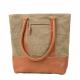 PLAIN CANVAS TOTE WITH LEATHER