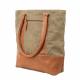 PLAIN CANVAS TOTE WITH LEATHER 1