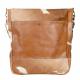 BROWN SHOULDER BAG WITH COWHIDE AND FRONT AND BACK POCKET