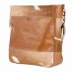 BROWN SHOULDER BAG WITH COWHIDE AND FRONT AND BACK POCKET 1