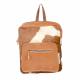 BROWN LEATHER BACKPACK WITH COWHIDE FRONT SECTION 3