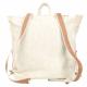 CREAM BACKPACK WITH COWHIDE FLAP 2