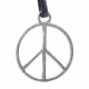 SILVER PEACE PENDANT WITH BLACK CHORD