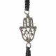 SILVER HAMSA PULL TIE BRACELET WITH BEADS 2