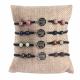 SILVER EYE OF HORUS PULL TIE BRACELET WITH BEADS