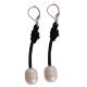 SINGLE PEARL ON SUEDE CORD EARRING