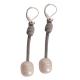 SINGLE PEARL ON SUEDE CORD EARRING 1