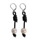 SINGLE PEARL EARRING ON LEATHER