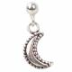 STERLING SILVER STUD CRESCENT MOON 1