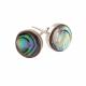 MEDIUM ABALONE SILVER STUD EARRINGS