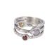 TRIPLE GEMSTONE SILVER RING